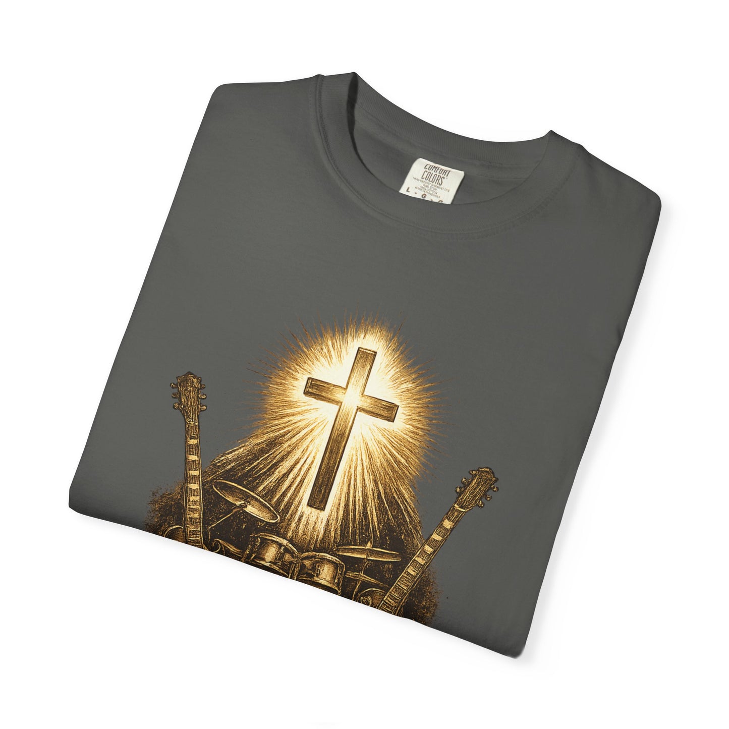 Praise Him T-Shirt — Psalm 98:5 Worship Guitar & Cross Tee