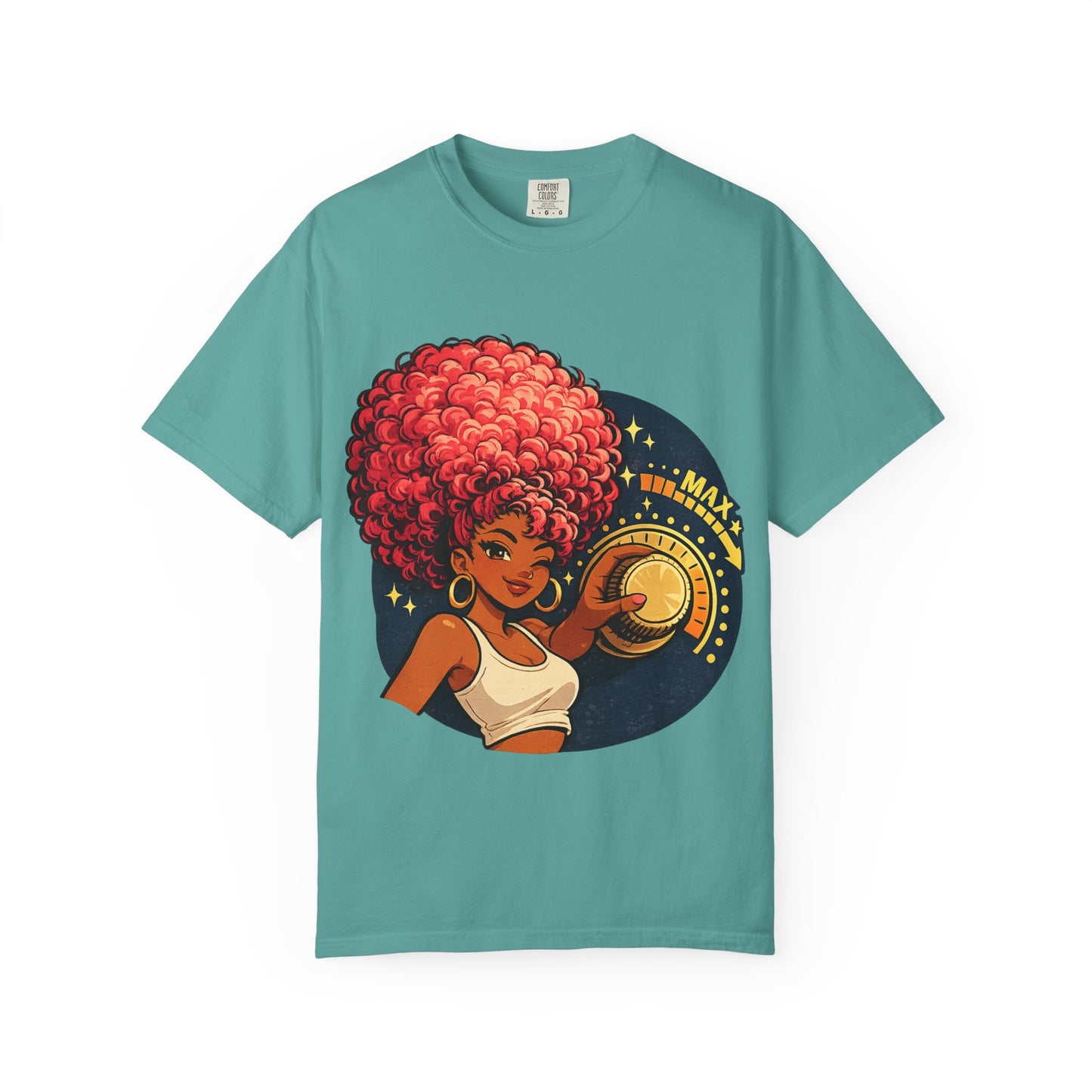 Afro Music Girl T-Shirt — 'Make Time' Vintage Tee
