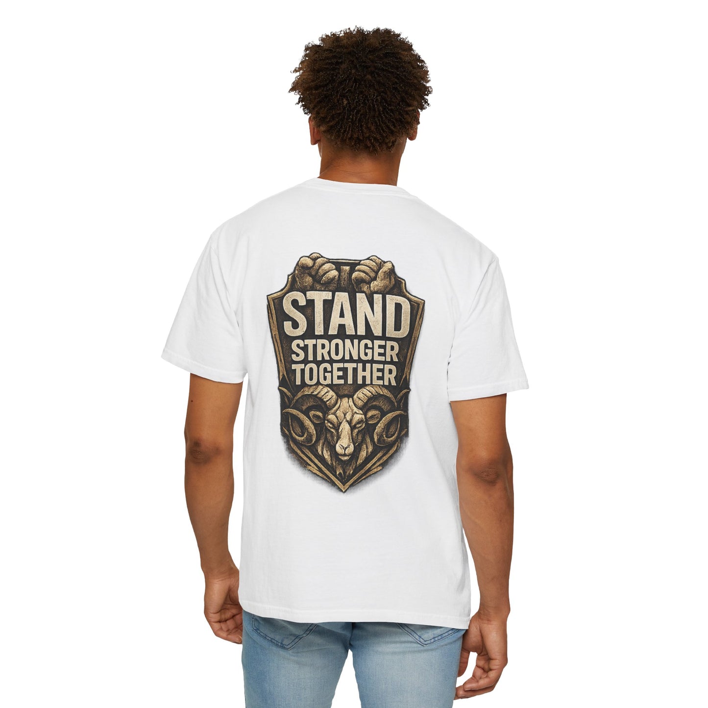 Men of Valor Shield T-Shirt — 'Stand' Vintage Military Patch Tee