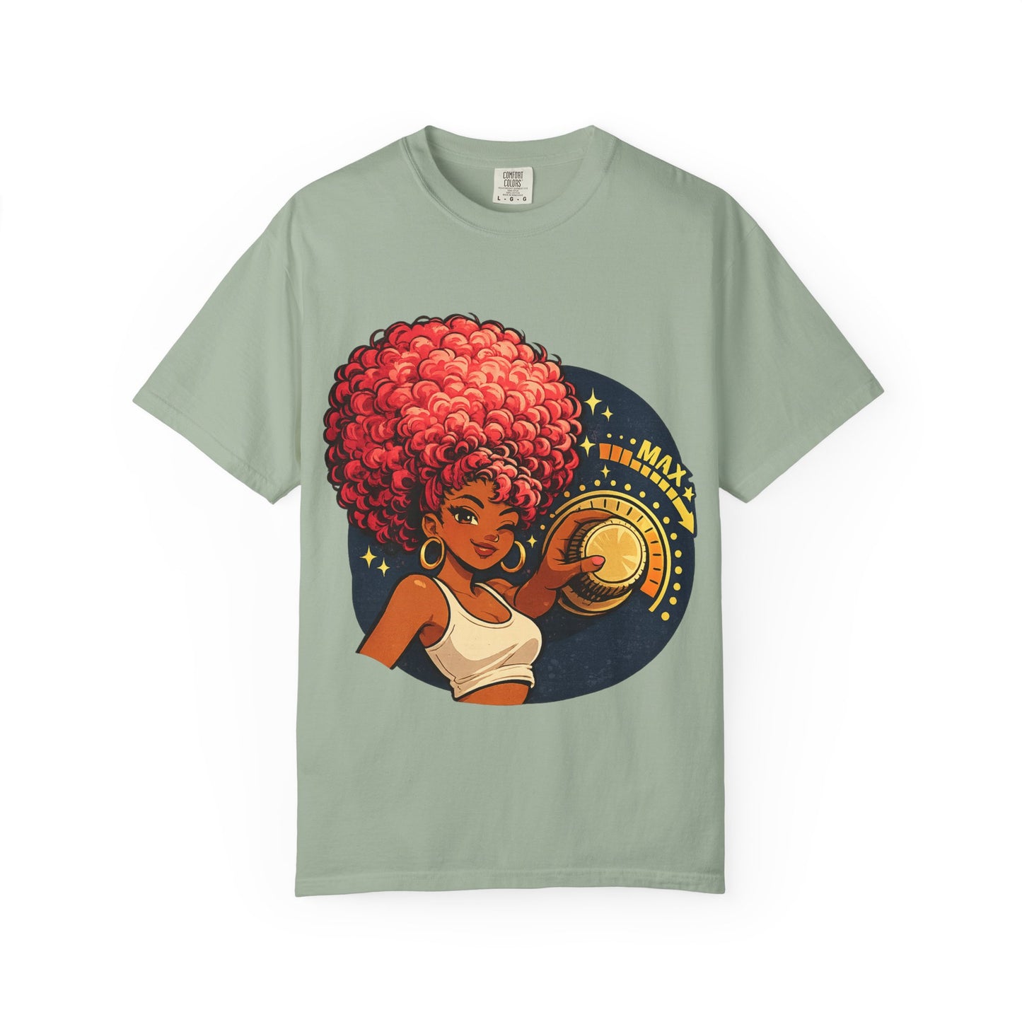 Afro Music Girl T-Shirt — 'Make Time' Vintage Tee