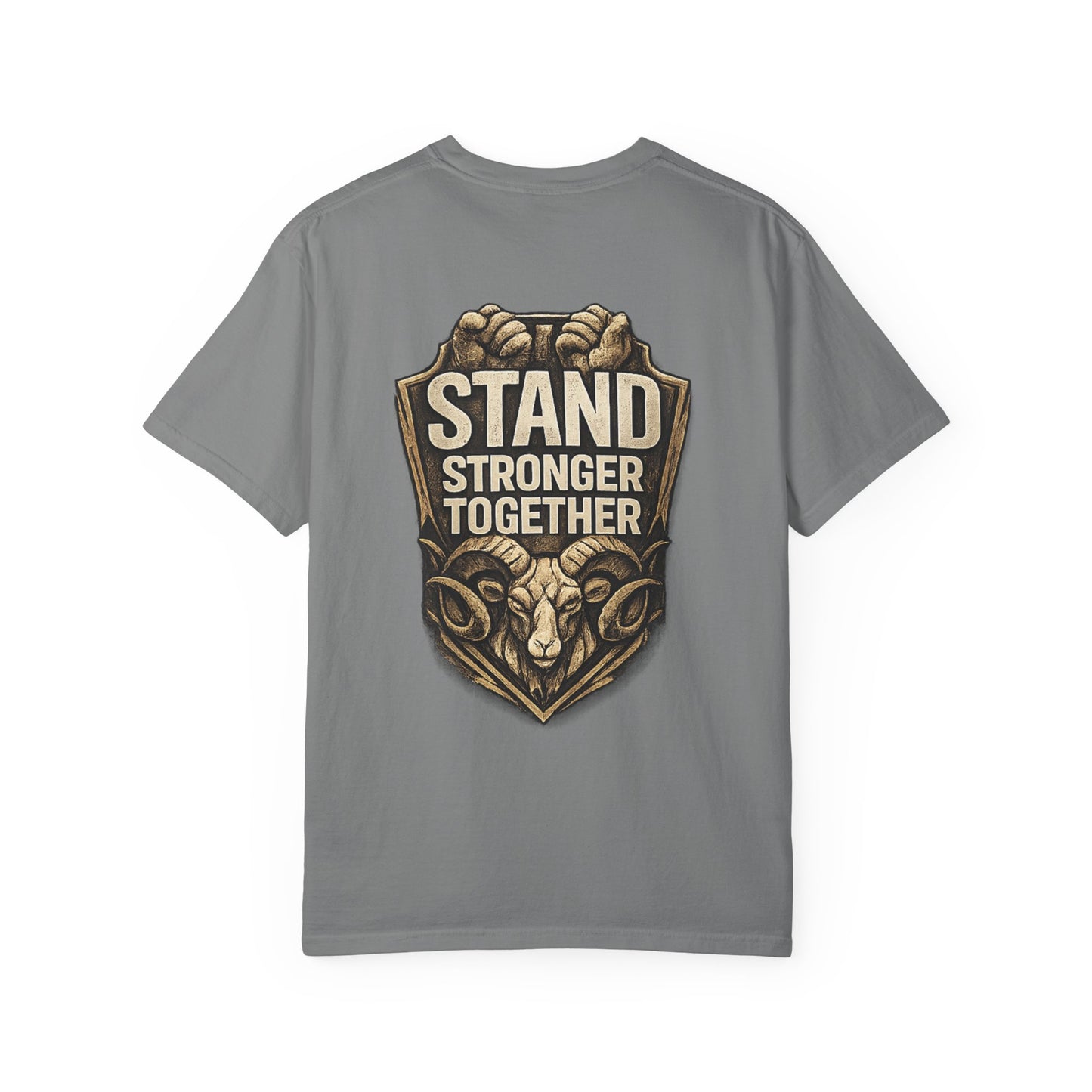 Men of Valor Shield T-Shirt — 'Stand' Vintage Military Patch Tee