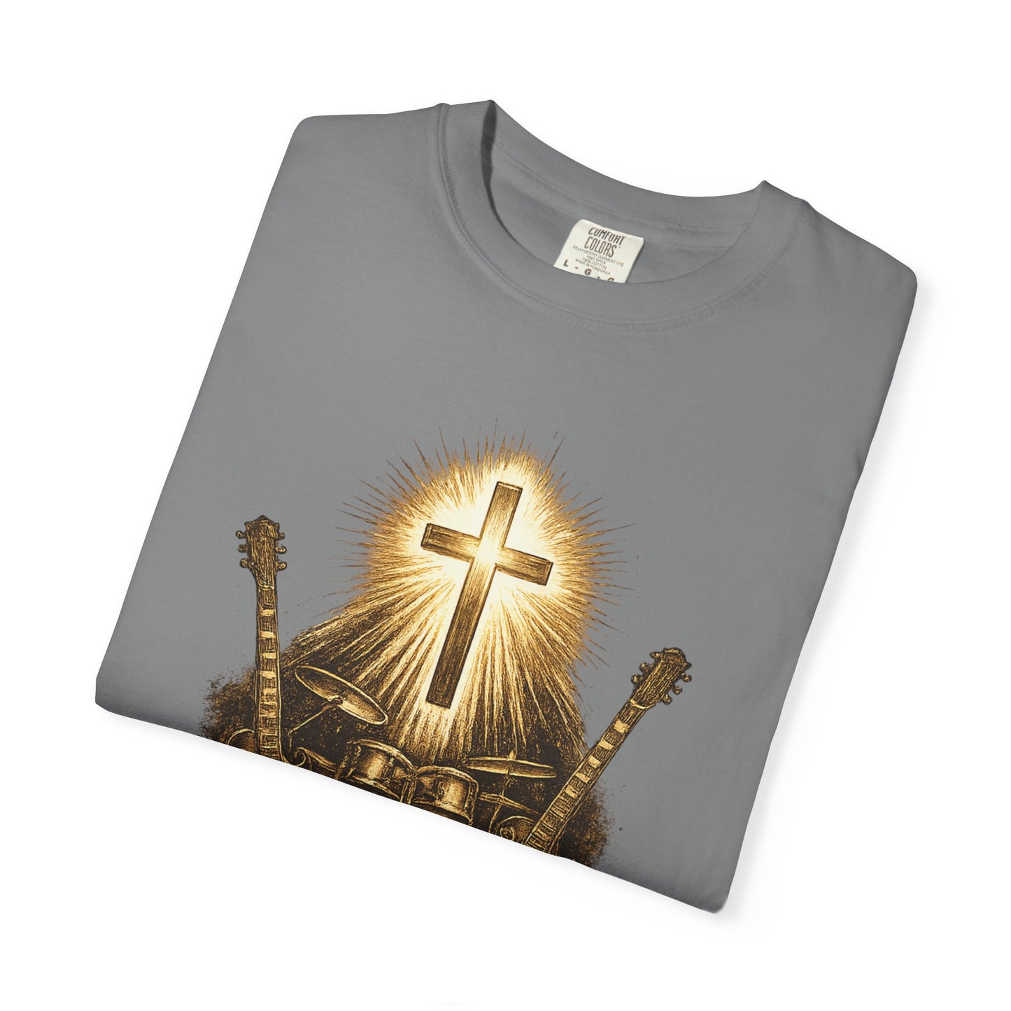 Praise Him T-Shirt — Psalm 98:5 Worship Guitar & Cross Tee