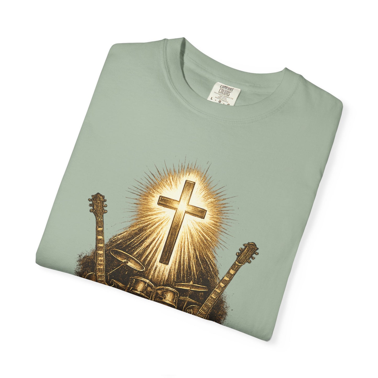 Praise Him T-Shirt — Psalm 98:5 Worship Guitar & Cross Tee