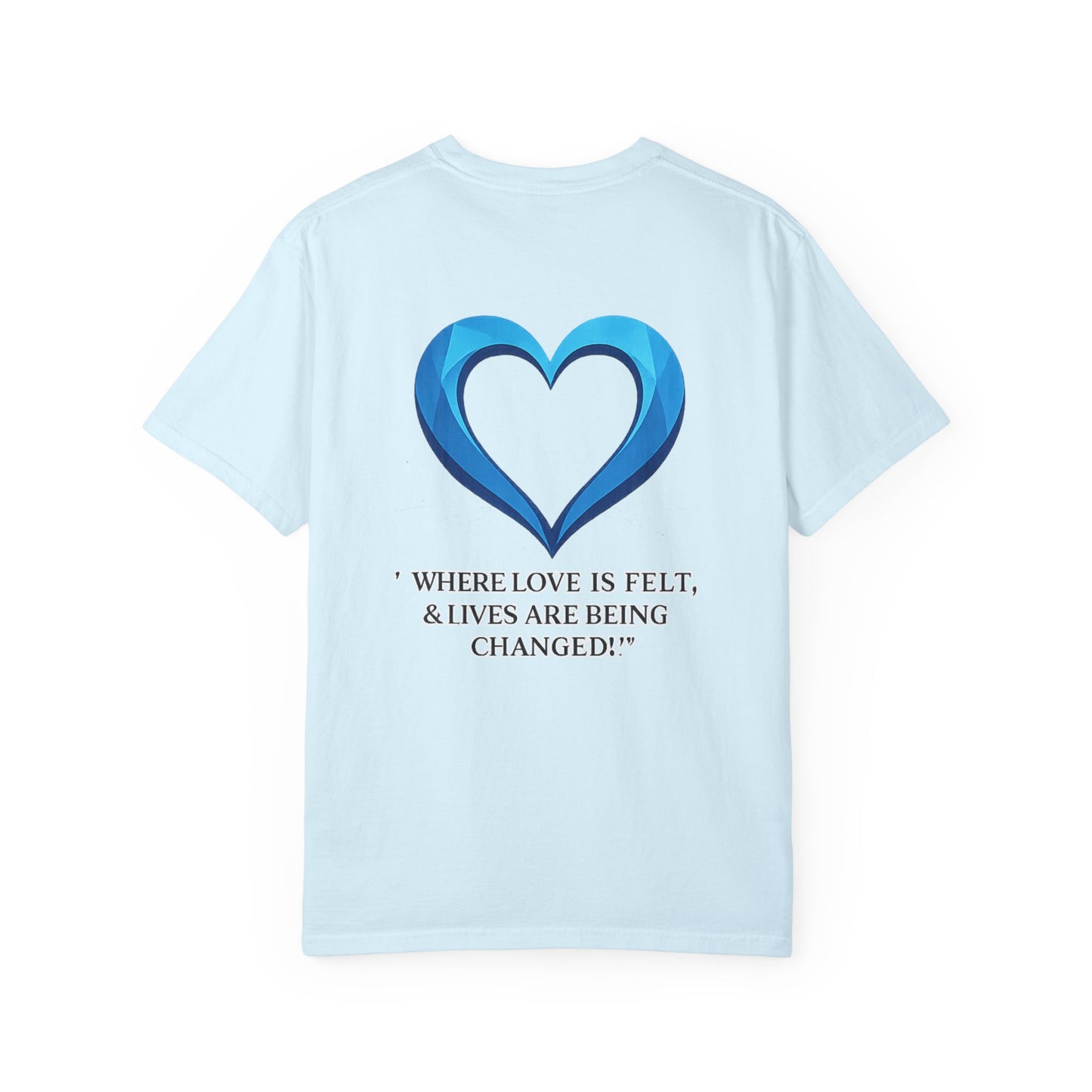 Shekinah Faith Temple International T-shirt | Blue Heart Church Ministry Tee