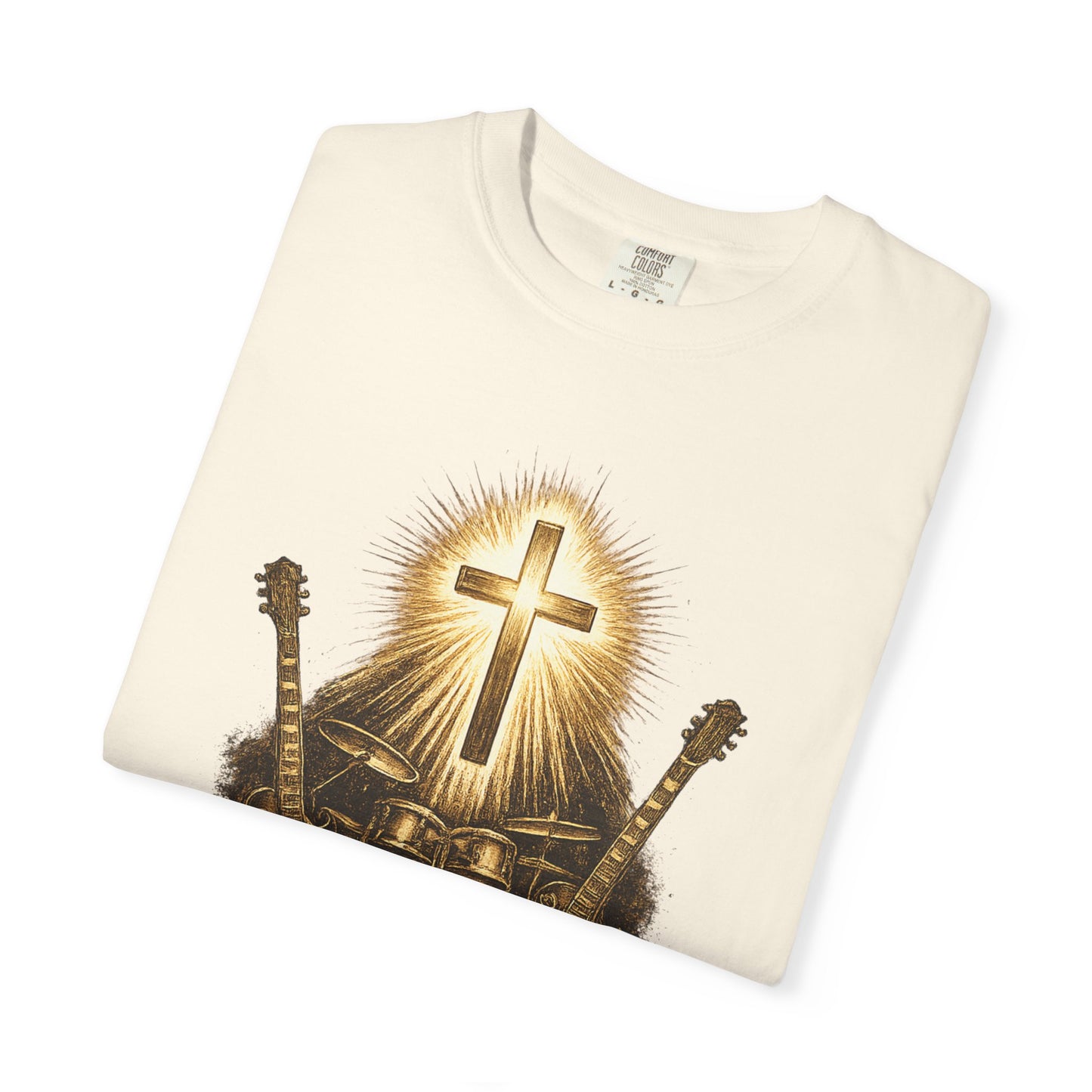 Praise Him T-Shirt — Psalm 98:5 Worship Guitar & Cross Tee