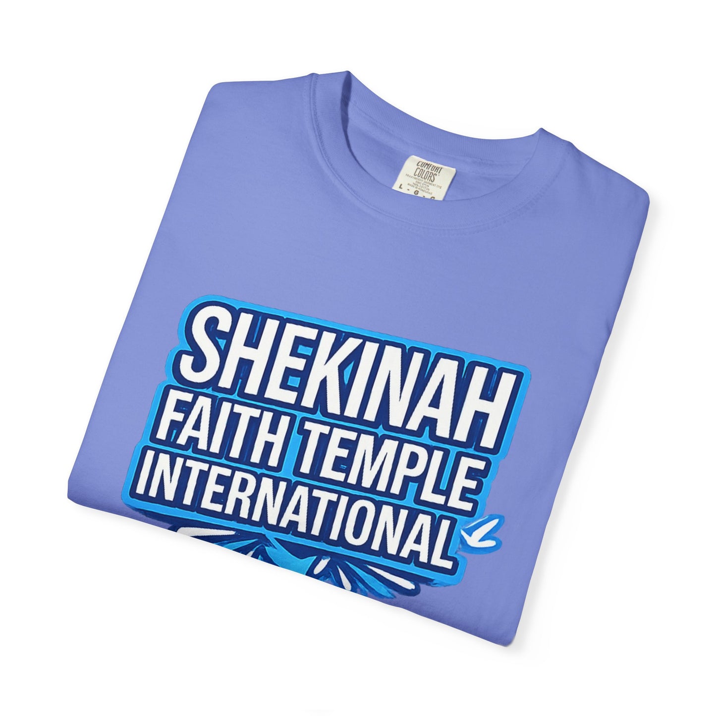 Shekinah Faith Temple International T-shirt | Blue Heart Church Ministry Tee