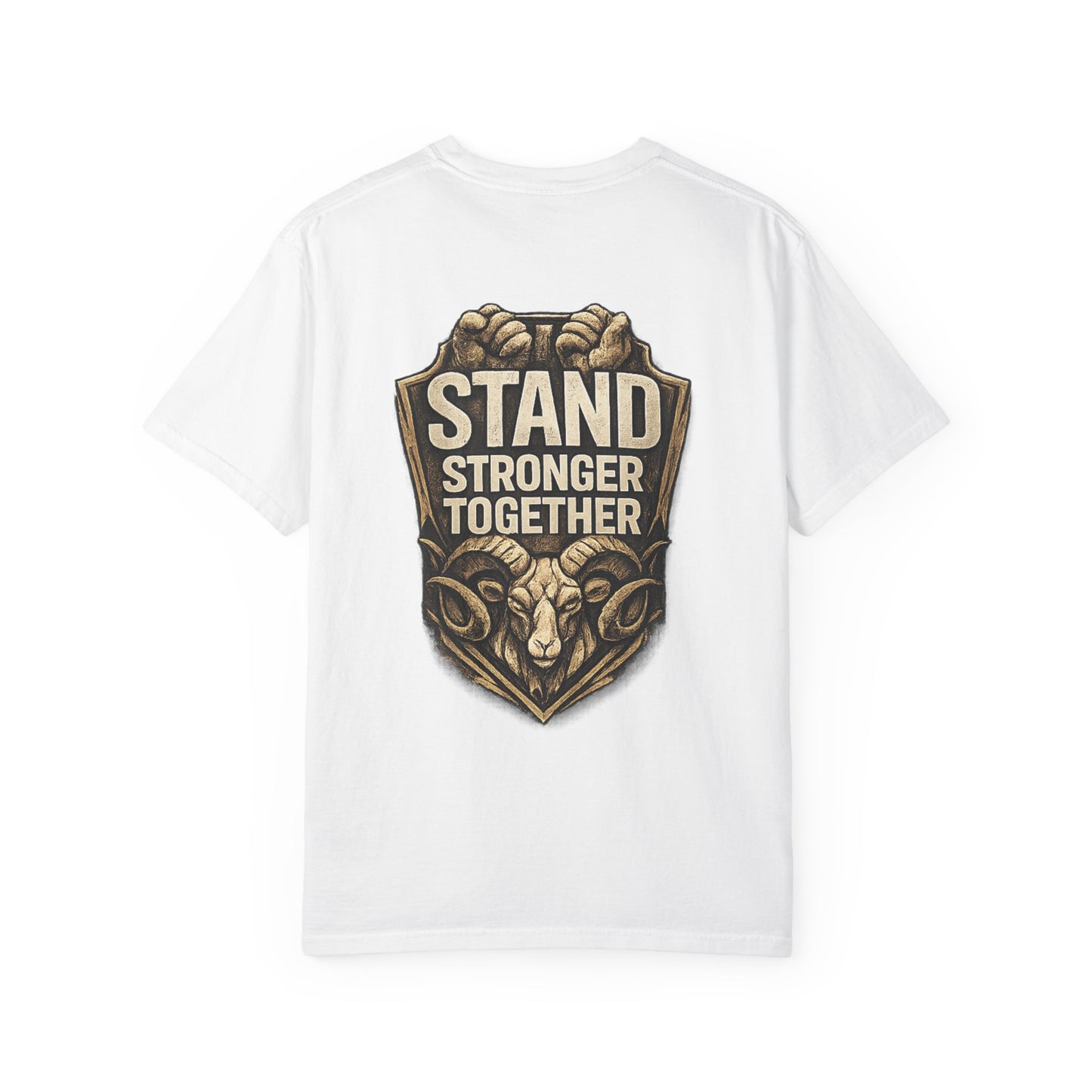 Men of Valor Shield T-Shirt — 'Stand' Vintage Military Patch Tee