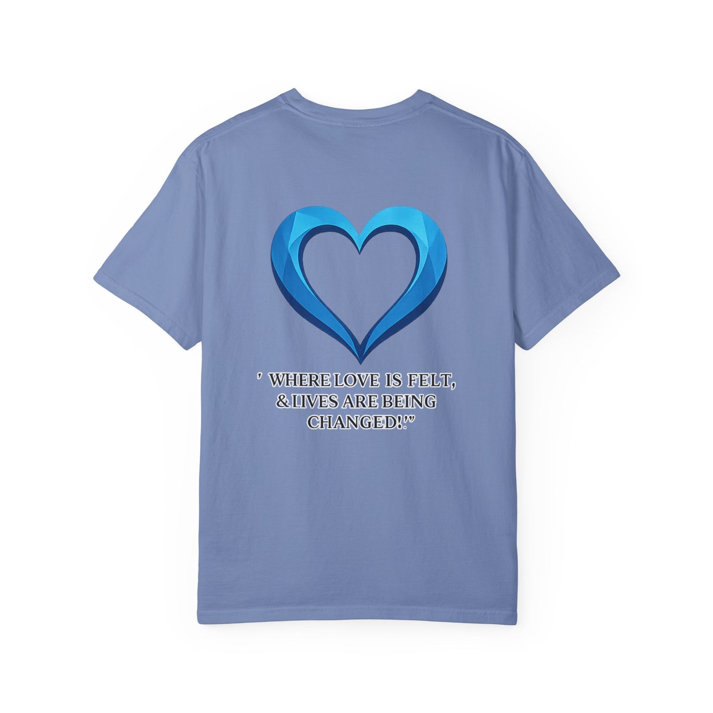 Shekinah Faith Temple International T-shirt | Blue Heart Church Ministry Tee