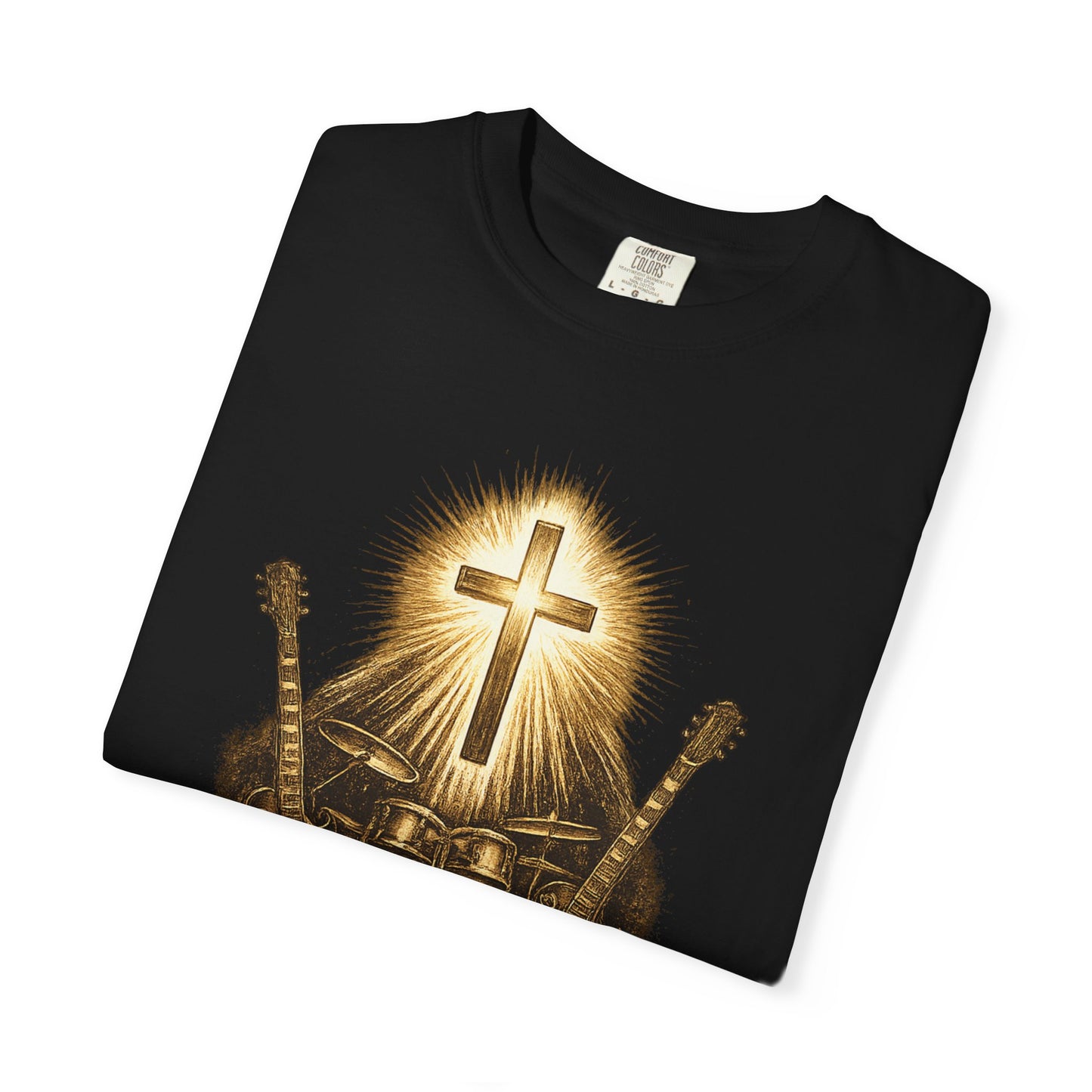 Praise Him T-Shirt — Psalm 98:5 Worship Guitar & Cross Tee
