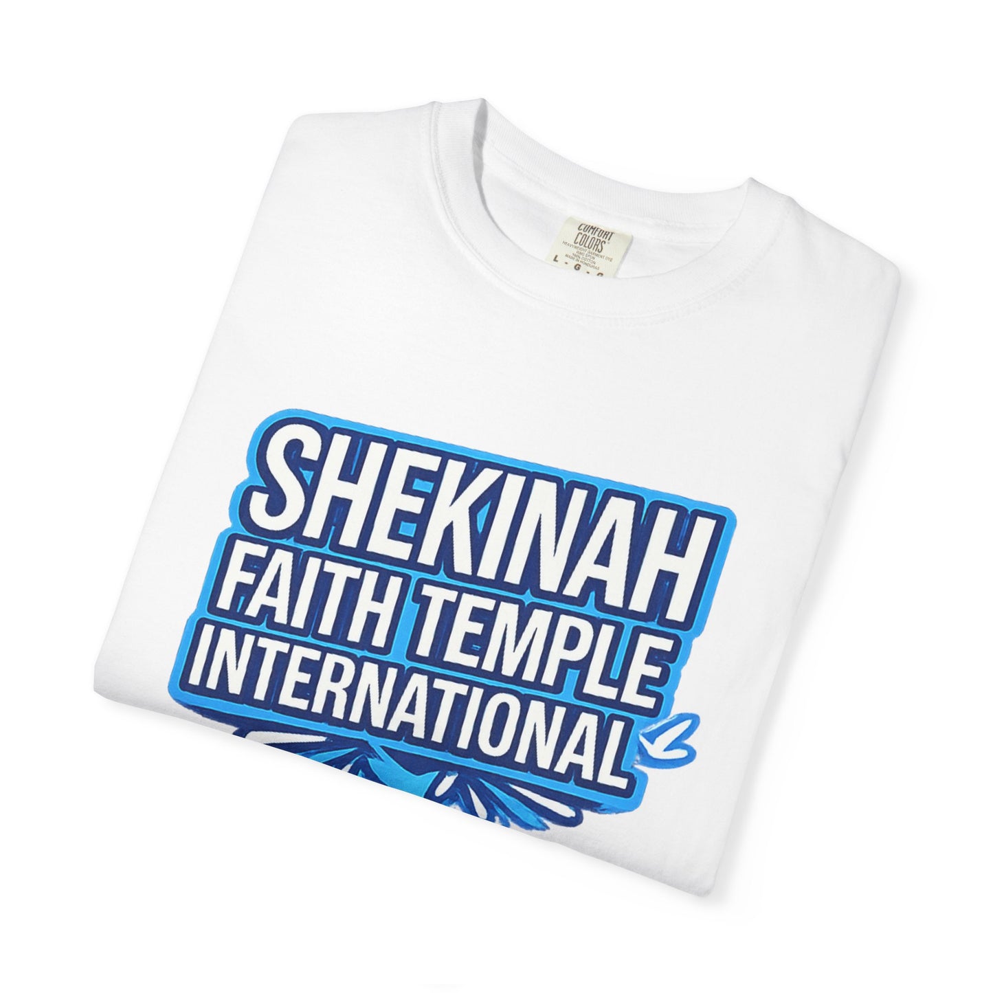 Shekinah Faith Temple International T-shirt | Blue Heart Church Ministry Tee